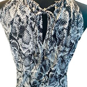 Julian Chang Halter Top Only Snake Print Black Size Small